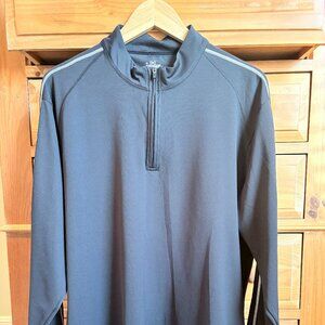 Men's Under Armour Quarter Zip Black with White Piping Size XL